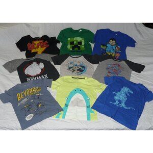 9 PC Boys Shirts Lot, Carter's, Jumping Beans, Mojang, Disney, SZ 4 4/5 XS